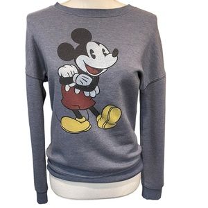 Disney Soft Blue Crew Neck Mickey Sweatshirt.  Size XS